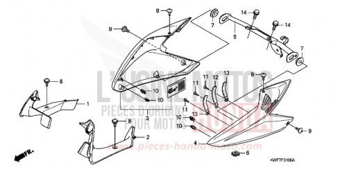 FRONT SIDE COWL CBF125MB de 2011